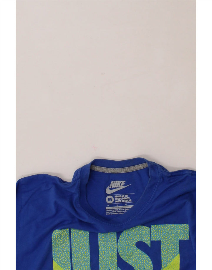 NIKE Mens Regular Fit Graphic T-Shirt Top Medium Blue Vintage Nike and Second-Hand Nike from Messina Hembry 