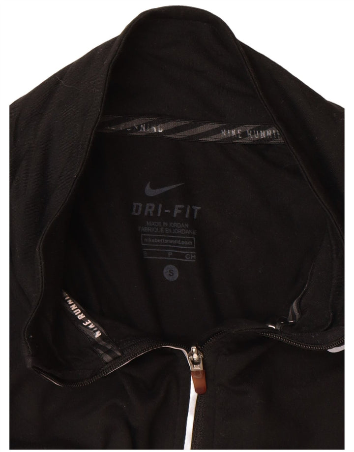 Nike Dame Dri Fit Pullover med lynlås-hals Træningsdragt Top UK 10 Lille Sort