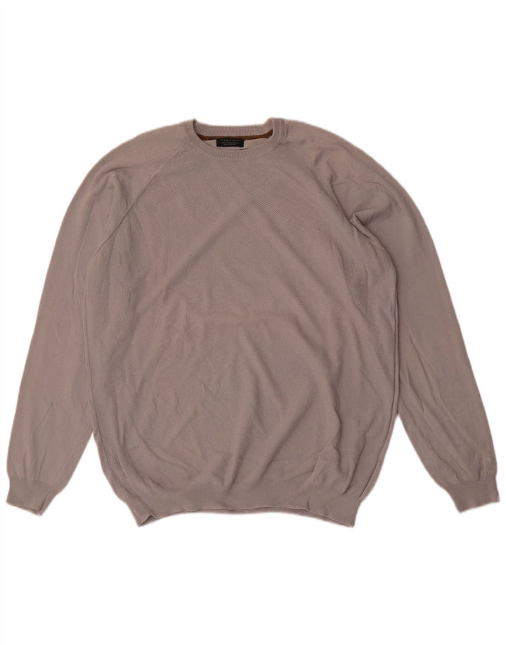 Zara Herre sweater med rund hals XL Grå bomuld