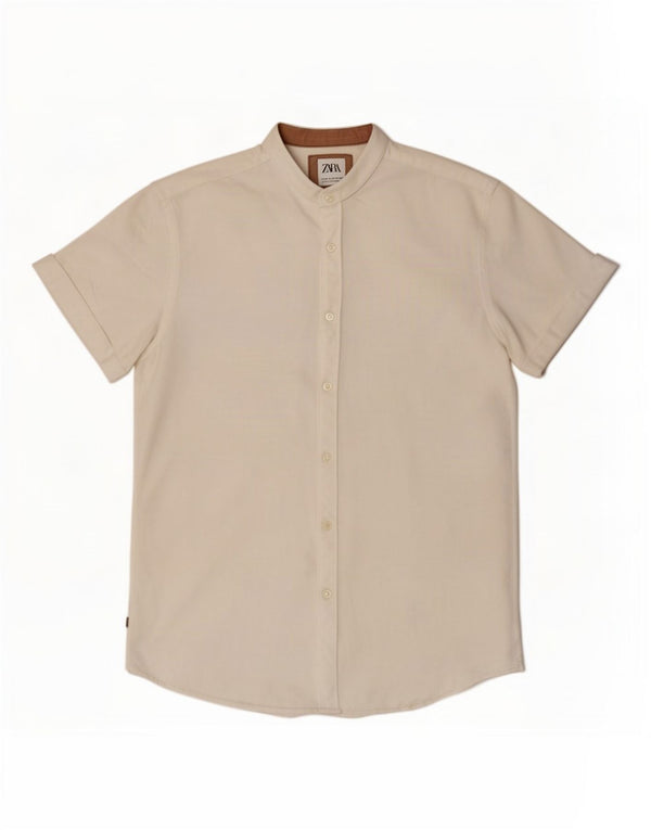 Zara Herre Kortærmet Slim Fit skjorte Medium White