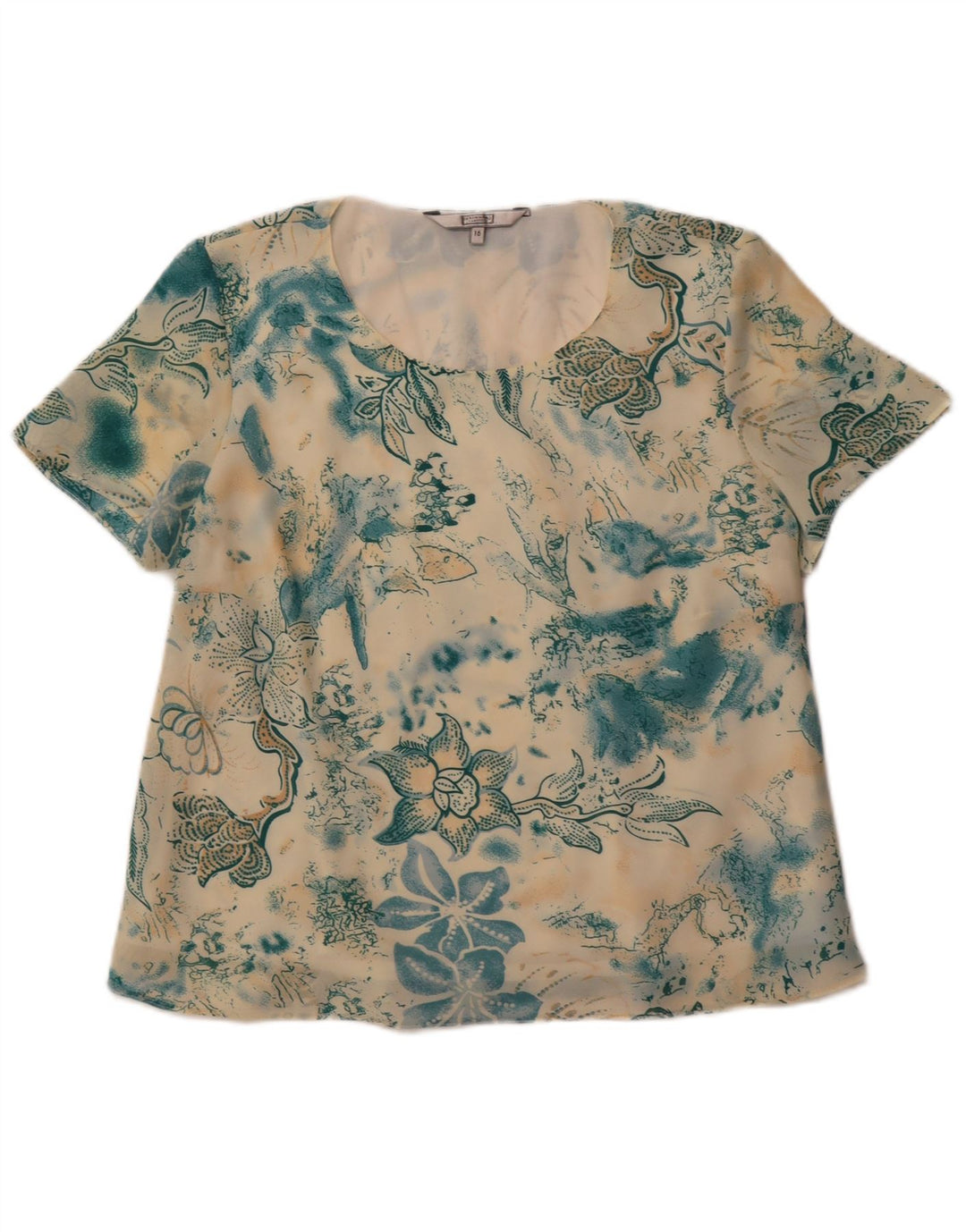 Debenhams Damebluse Top UK 16 Large Multicolored Floral Polyester