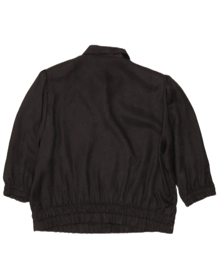 Marco Pecci Dame 3/4-ærmet skjortebluse IT 44 Medium Sort Polyester