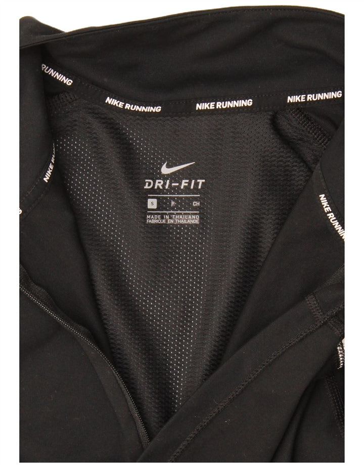 Nike Dame Dri Fit Pullover med lynlås-hals Træningsdragt Top UK 10 Lille Sort