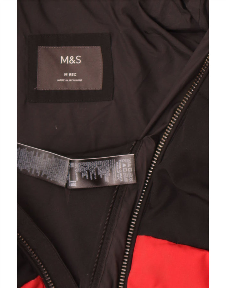 Marks & Spencer Herre hættepolstret jakke UK 38 Medium Red Colourblock