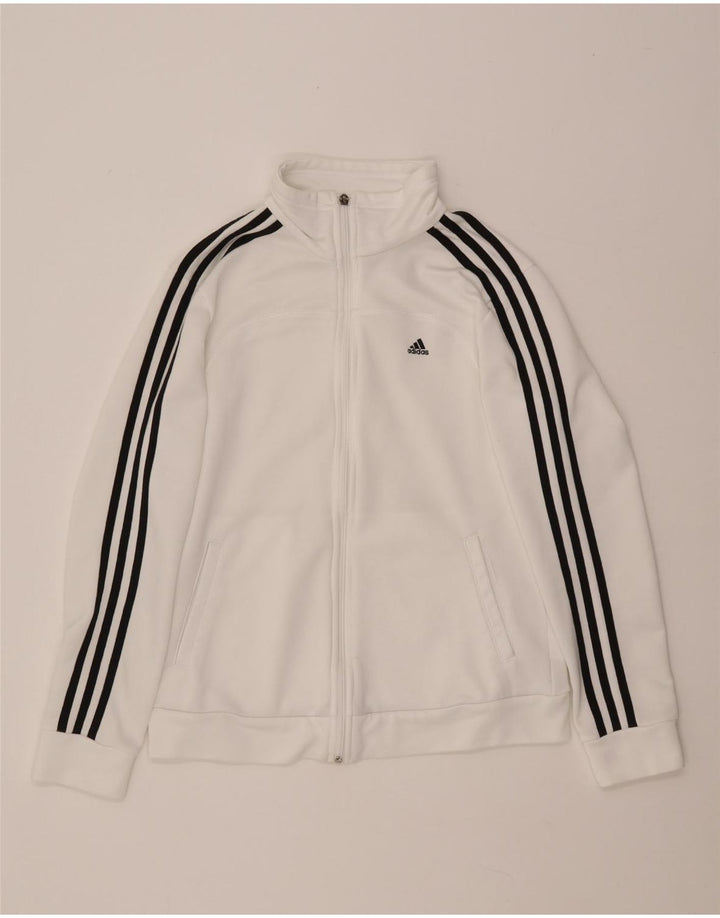 ADIDAS træningsdragt topjakke til kvinder UK 12/14 Medium White Polyester