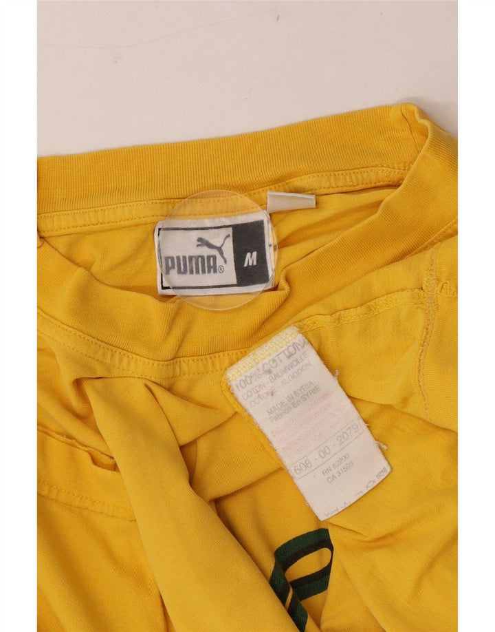 Puma Herre grafisk T-shirt Top Medium Gul Bomuld