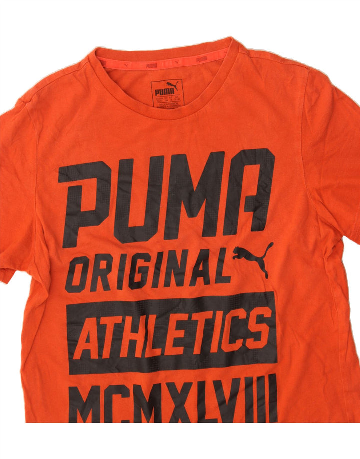 PUMA Boys Graphic T-Shirt Top 13-14 Years XL Red Vintage Puma and Second-Hand Puma from Messina Hembry 