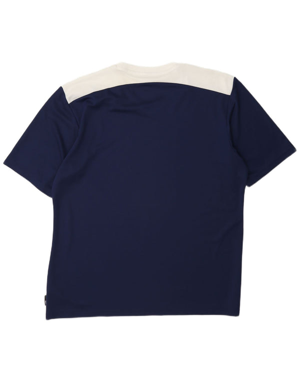 Adidas Herre Climalite T-Shirt Top XL Marineblå Colourblock Polyester
