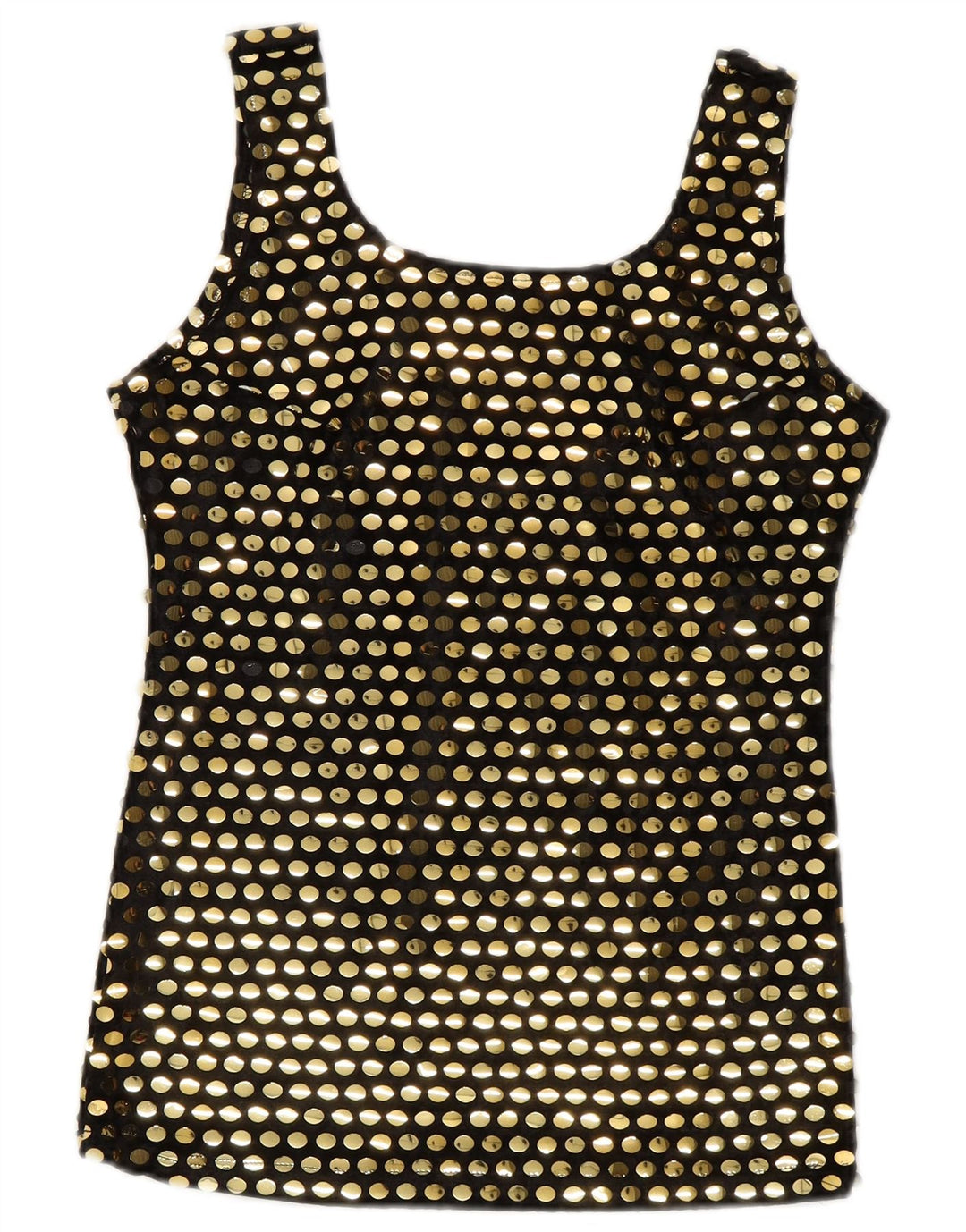 Vintage Dame ærmeløs bluse Top UK 10 Small Black Polyester