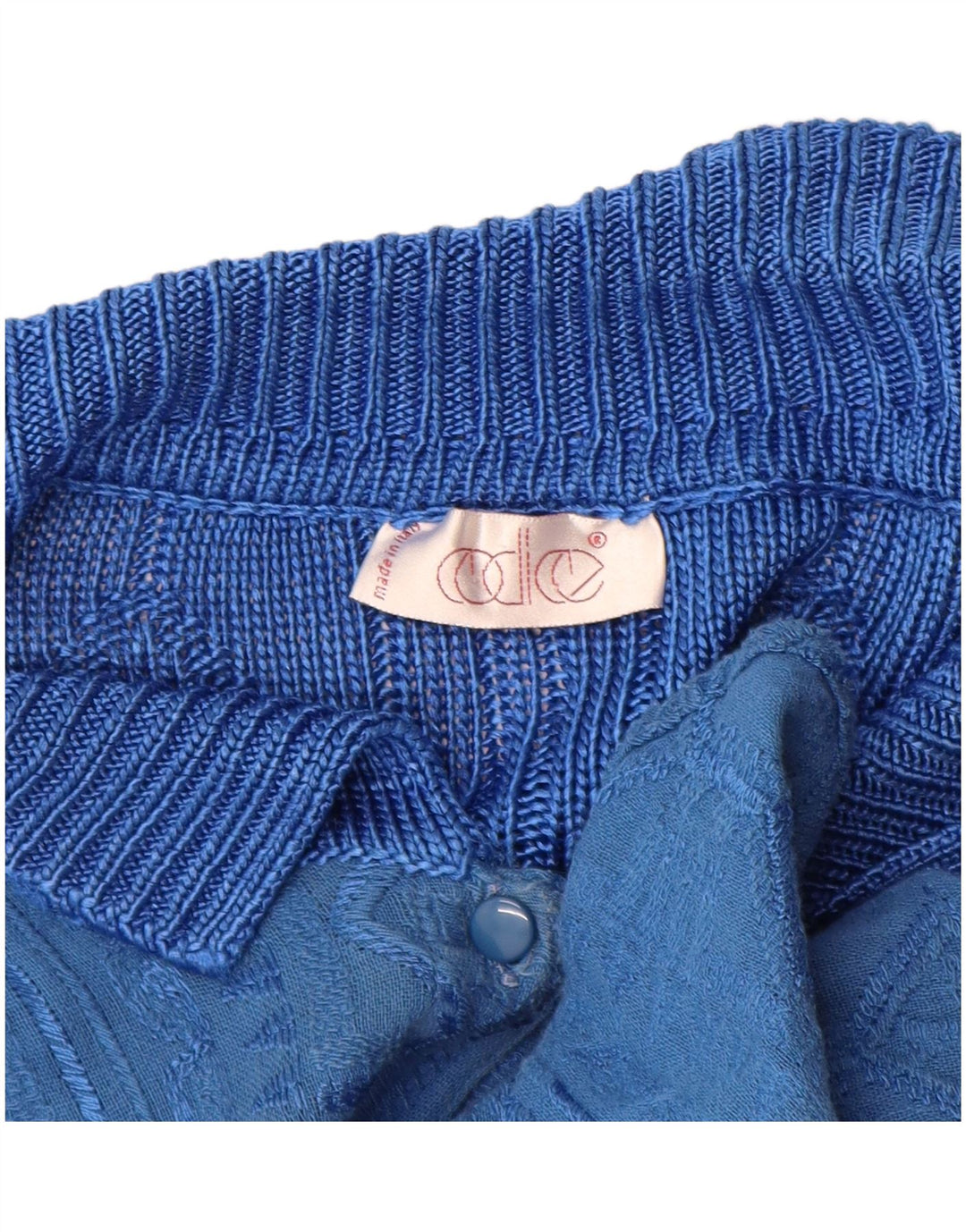 Vintage dame cardigan sweater IT 44 Medium Blue Geometric Viscose