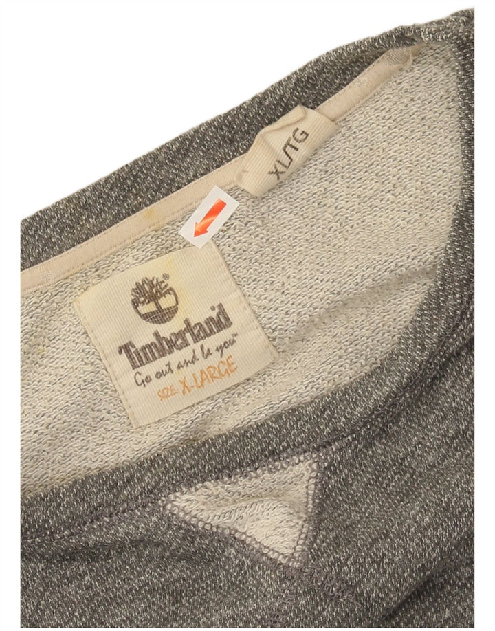 TIMBERLAND Womens Oversized Short Sleeve Sweatshirt Jumper UK 18 XL Grey