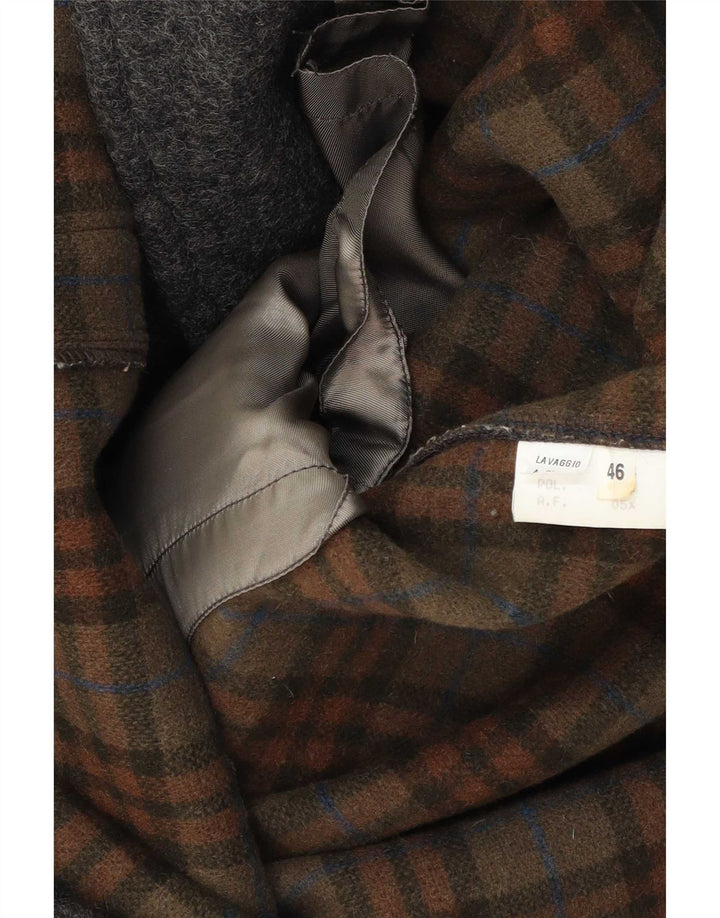 Vintage Duffle Coat til mænd IT 46 Small Grey Flecked Wool