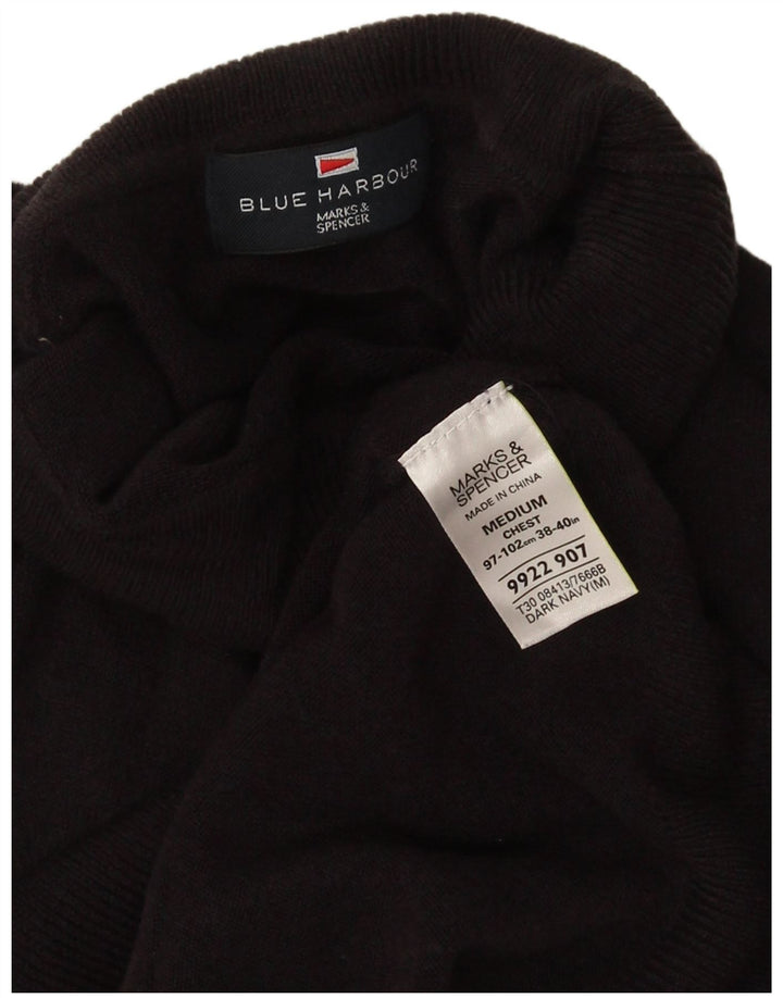 Marks & Spencer Herre Blue Harbor Rullehalstrøje trøje Medium Sort