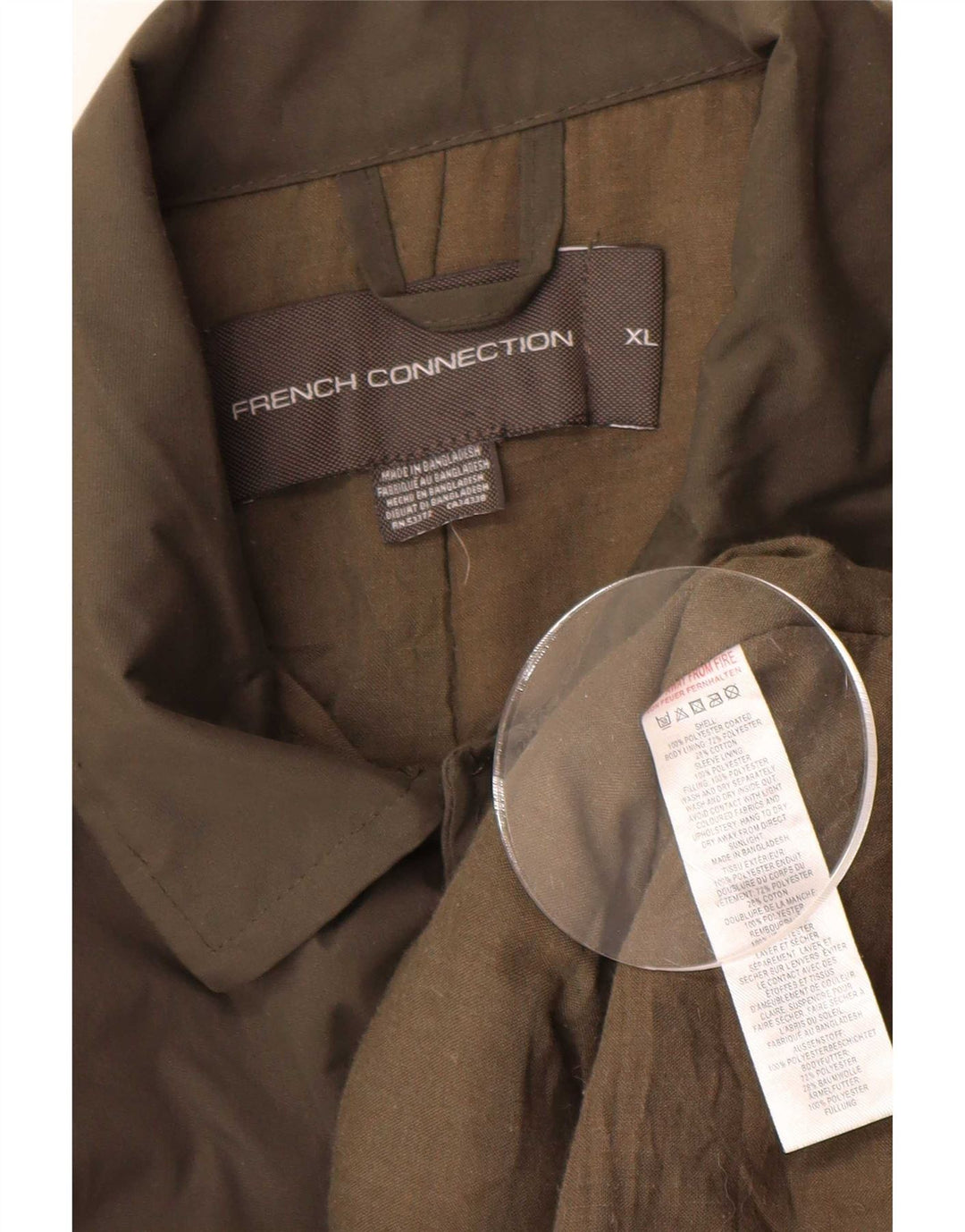 French Connection Overfrakke til mænd UK 42 XL Khaki Polyester