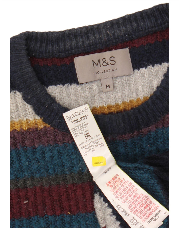 Marks & Spencer Herretrøjetrøje med rund hals, medium flerfarvet stribet