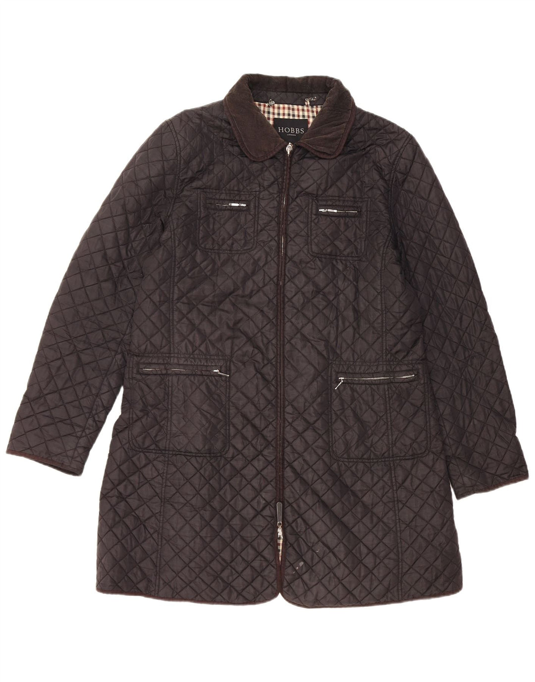 Hobbs Quiltet Quiltet jakke til kvinder UK 14 Medium Sort Nylon