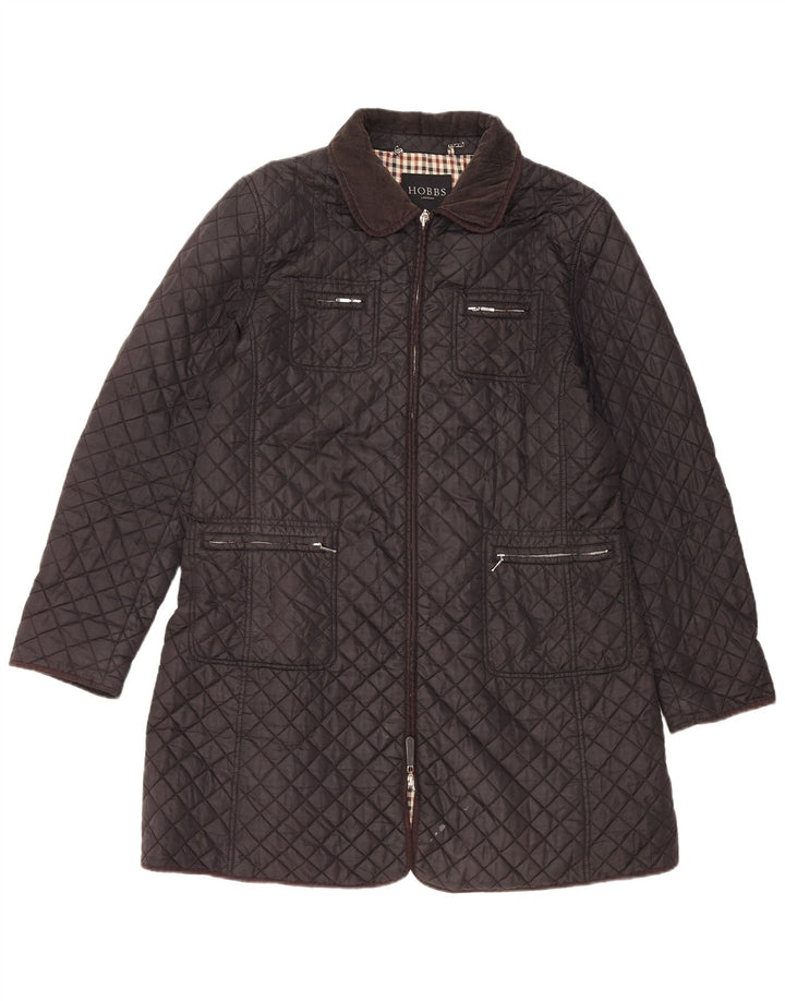 Hobbs Quiltet Quiltet jakke til kvinder UK 14 Medium Sort Nylon