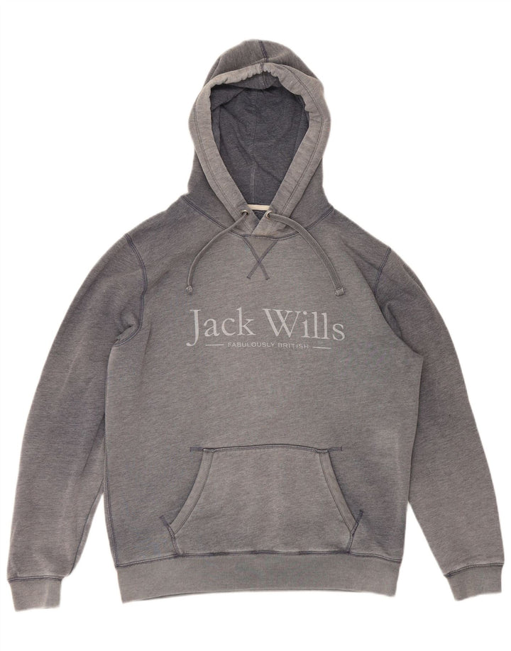Jack Wills Grafisk hættetrøje til mænd, lille grå bomuld