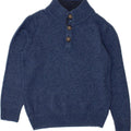 MASSIMO DUTTI Boys Button Neck Jumper Sweater 5-6 Years Blue Cotton Vintage Massimo Dutti and Second-Hand Massimo Dutti from Messina Hembry 