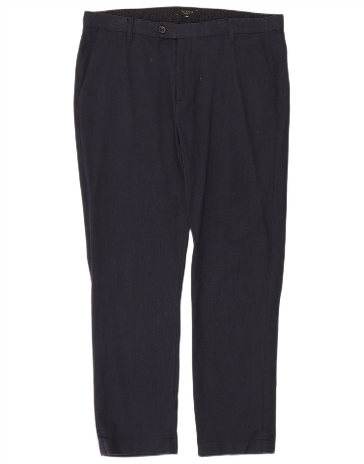 Ted Baker Herre Slim Suit Bukser W36 L30 Marineblå Bomuld
