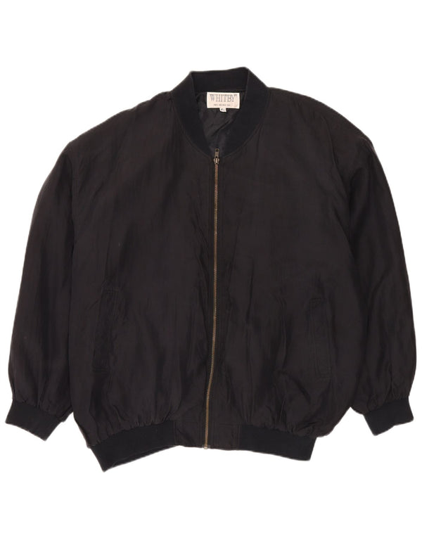 Whitby Herre Bomber Jacket UK 44 2XL Sort Silke