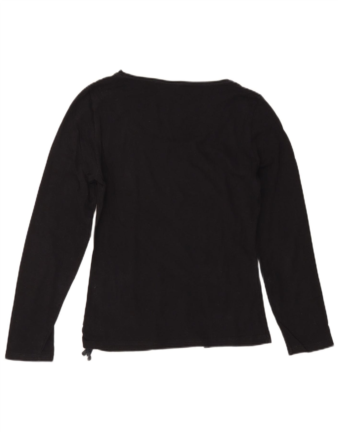 REEBOK Dame Grafisk Top Langærmet UK 12 Medium Sort Bomuld