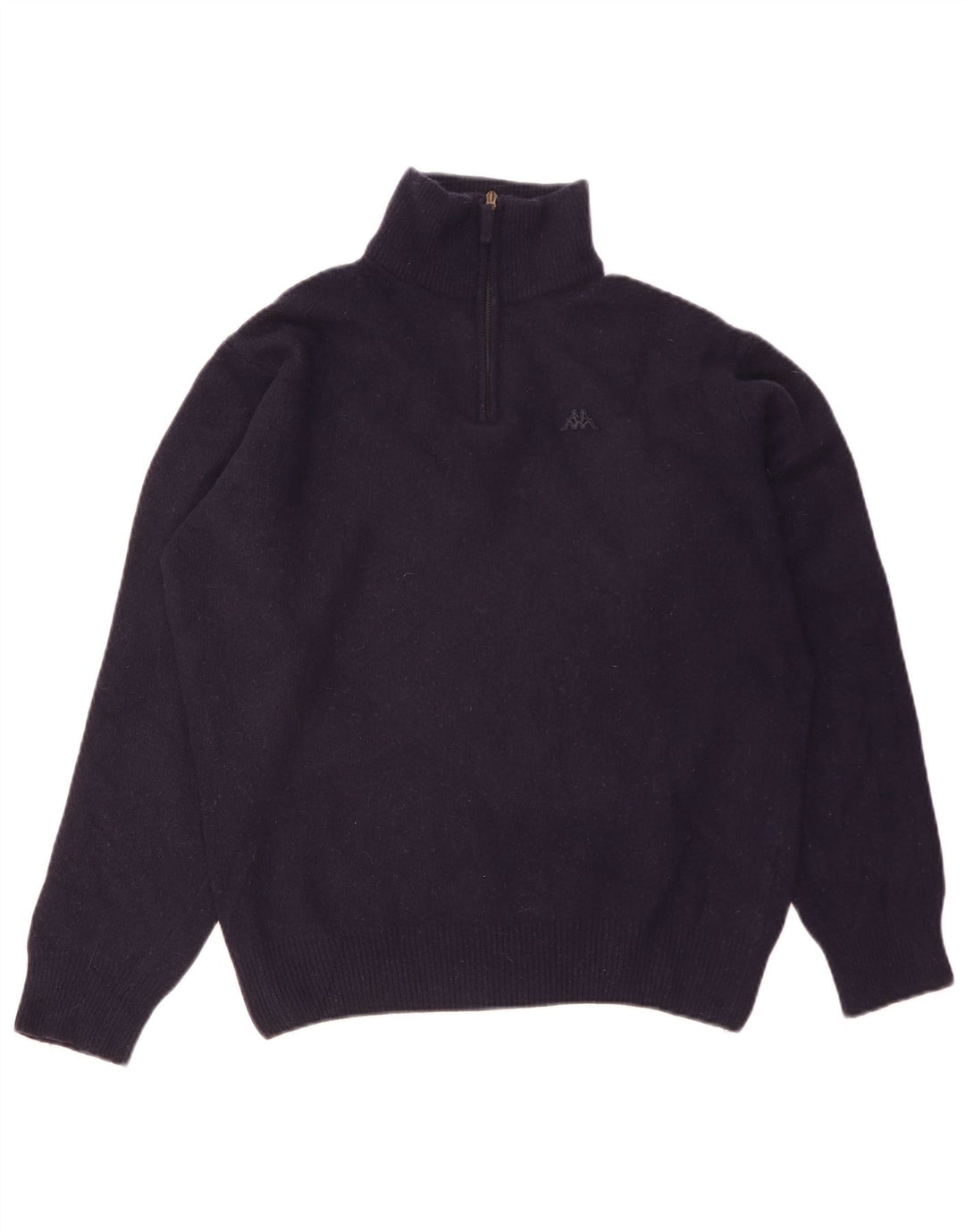 Kappa Herre Zip Neck Jumper Sweater Stor Marineblå Lammeuld