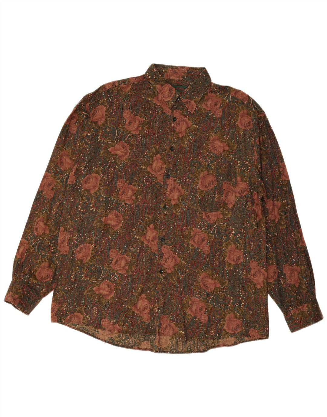 VINTAGE herreskjorte XL flerfarvet floral Rayon