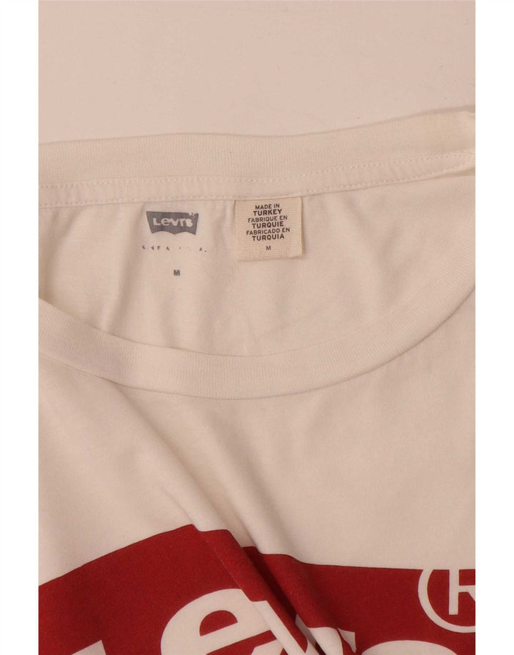 Levi's Grafisk T-shirt top til kvinder UK 14 Medium White