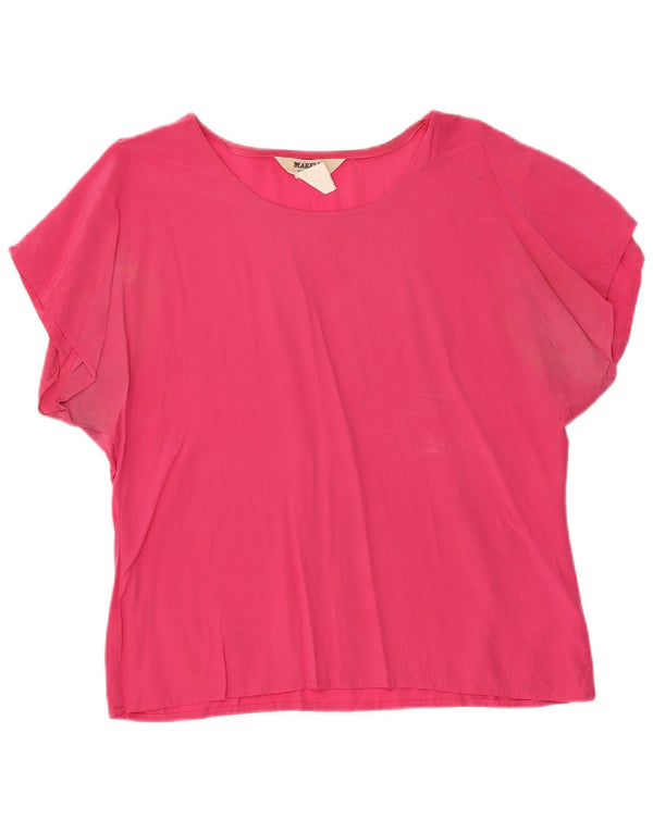 MARELLA Womens Blouse Top UK 16 Large Pink Silk