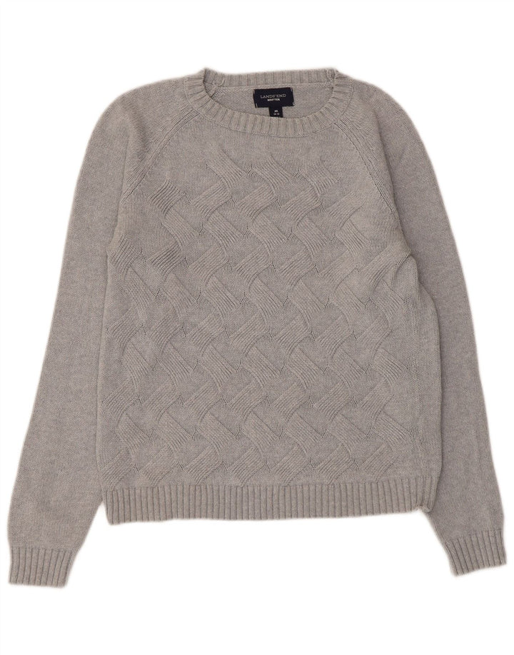 Lands End Dame Drifter Boat Neck Jumper Sweater UK 10/12 Medium Grey