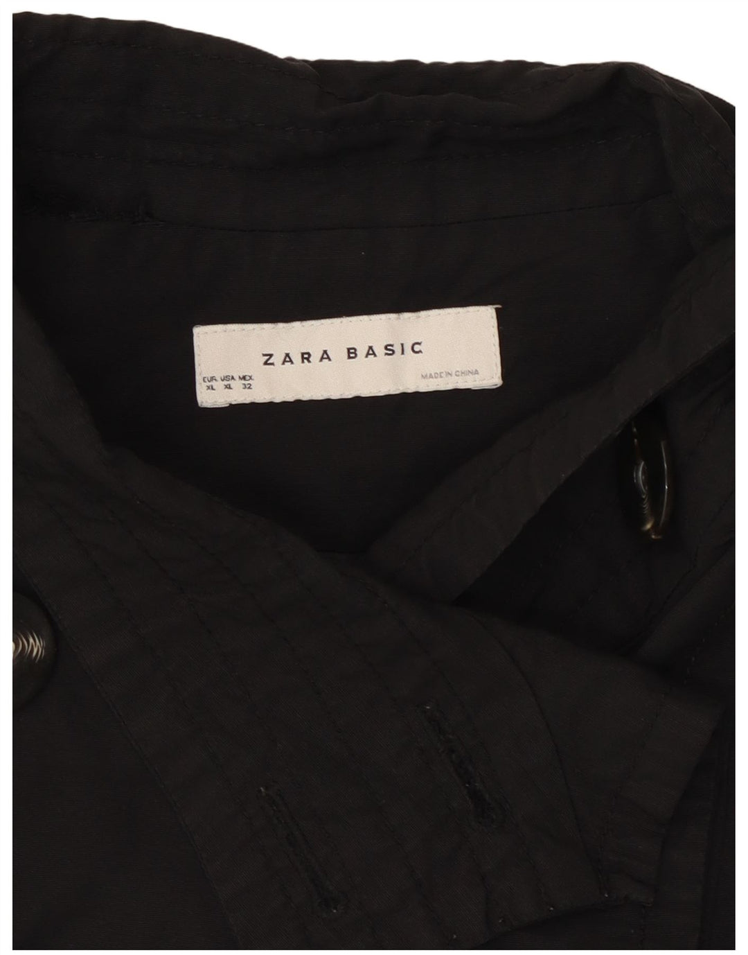 Zara Short Pea Coat til kvinder DK 18 XL Sort bomuld