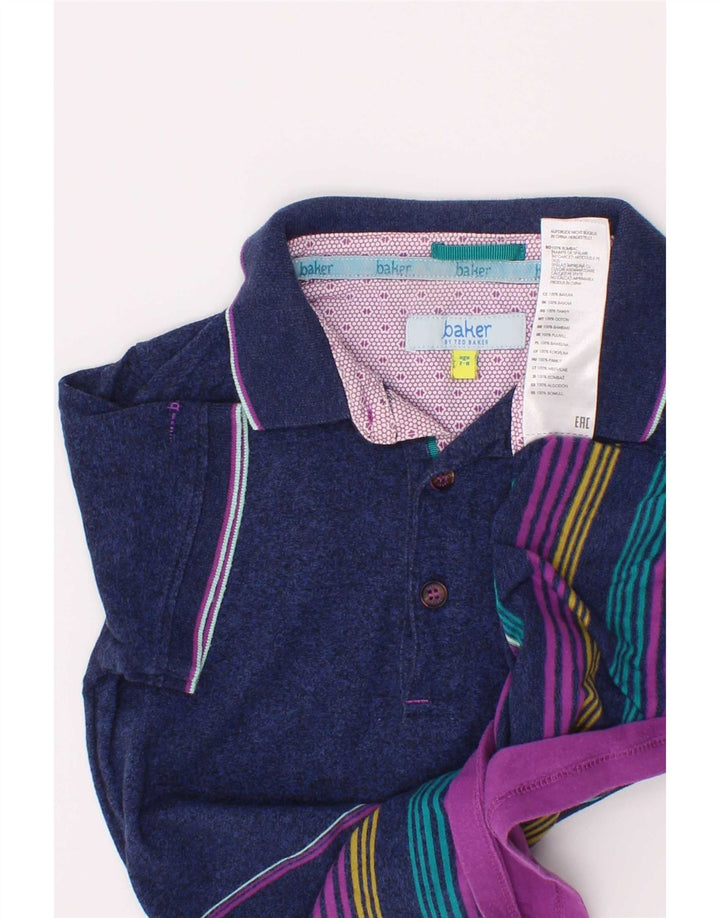Ted Baker drenge poloshirt 7-8 år marineblå stribet bomuld