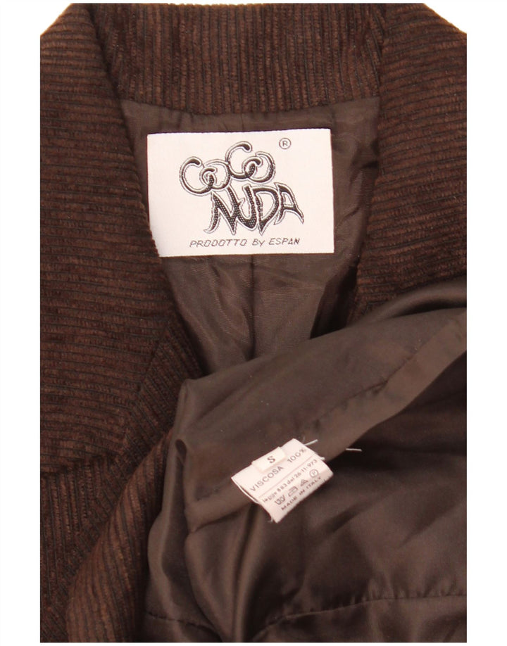Coconuda Womens Longline Corduroy 3-knaps blazerjakke UK 10 Small Brown
