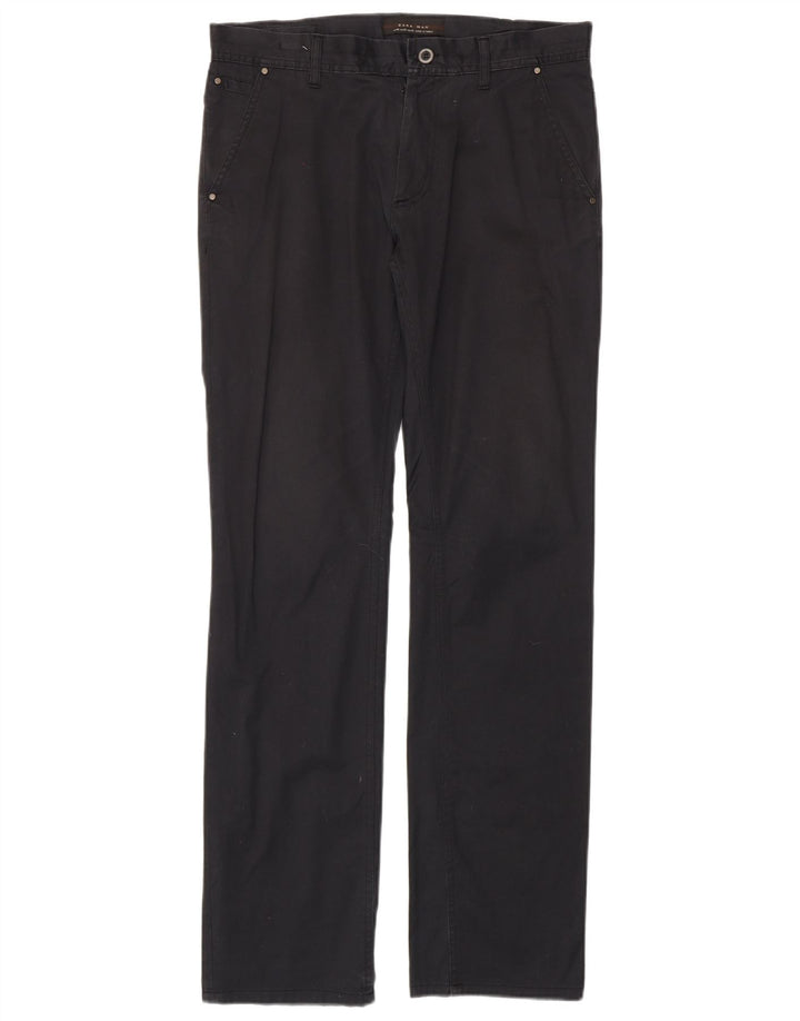 Zara Herre Lige Chinobukser EU 40 Medium W31 L33 Marineblå