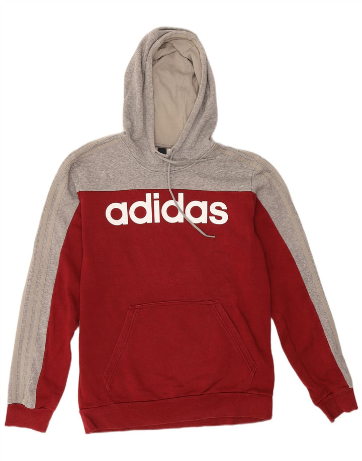 Adidas Grafisk hættetrøje til mænd Medium Rød Colourblock Bomuld