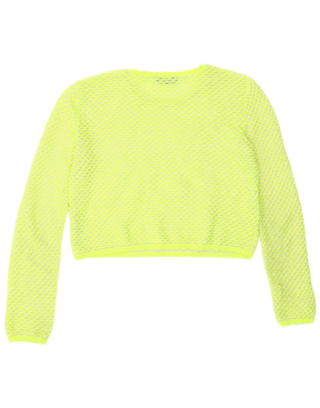 Zara Womens Crop Bluse Top UK 14 Medium Green Geometric Polyester