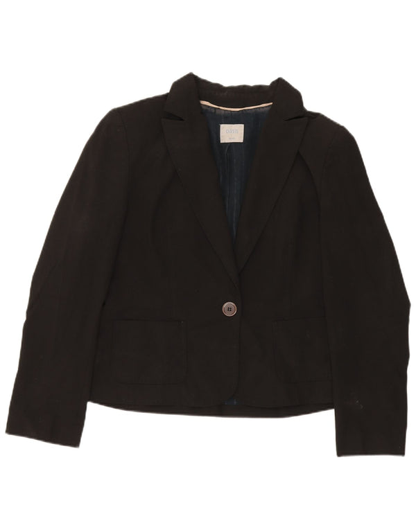Oasis Womens 1 Button Blazer Jacket UK 16 Large Black Polyester