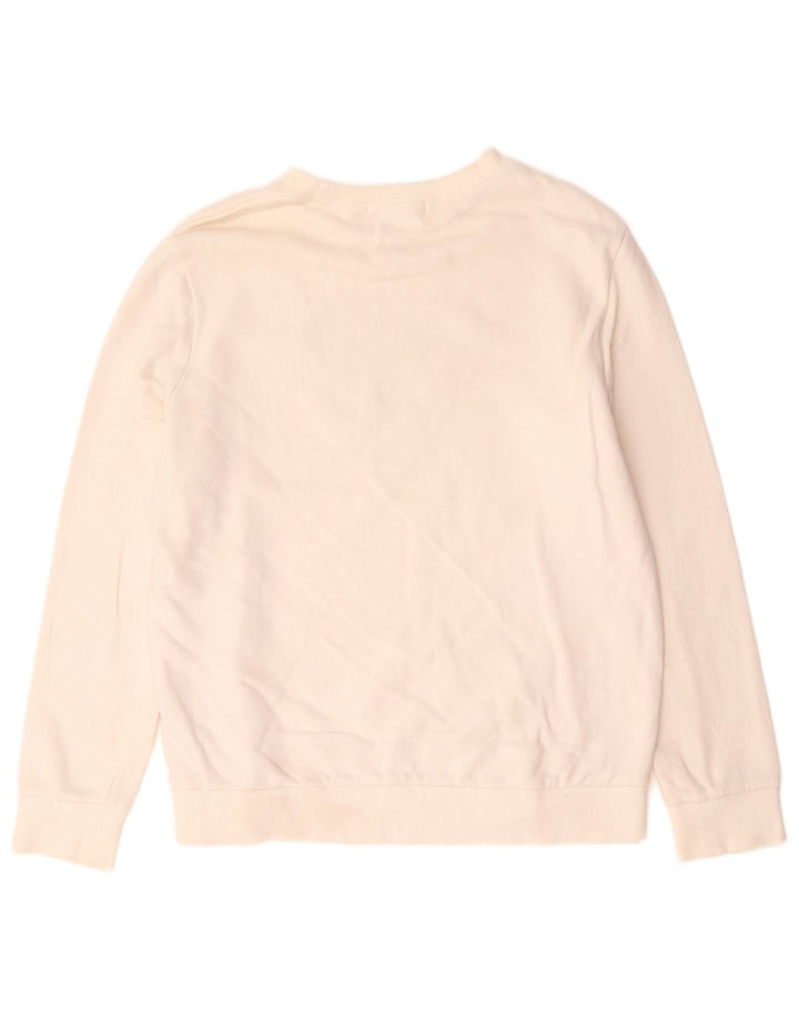 Guess Graphic Sweatshirt Jumper UK 14 Medium Off White Bomuld