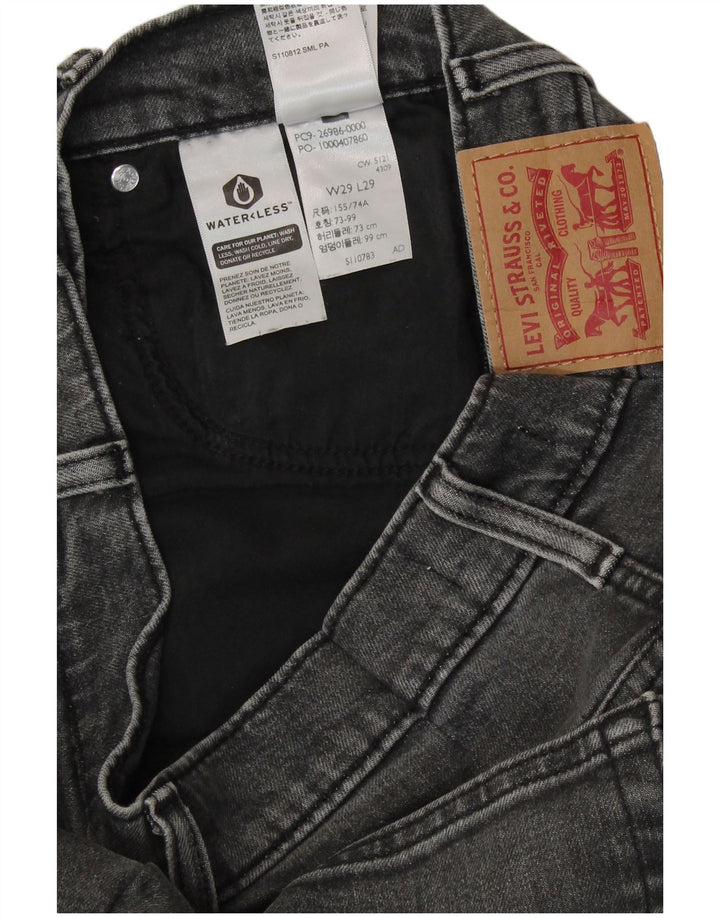 LEVI'S Dame 501 Skinny Jeans W29 L29 Grå Bomuld