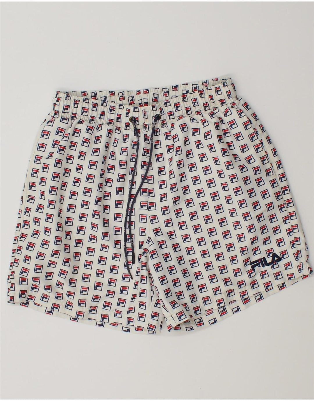 FILA Grafiske badeshorts til mænd Small White Polyester