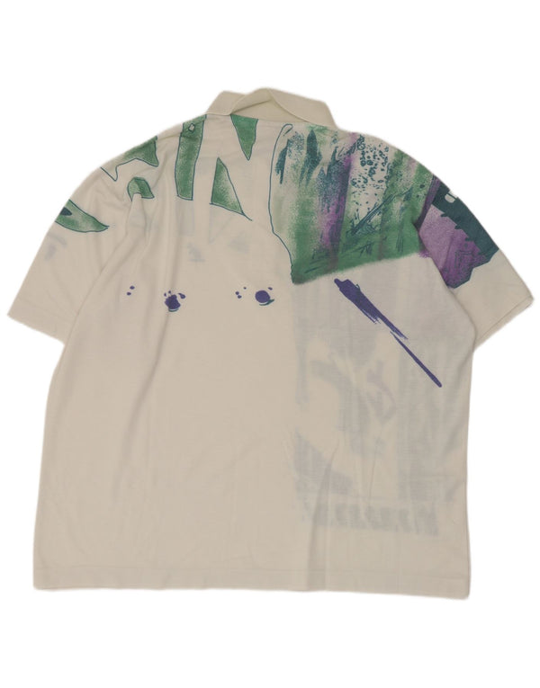 AUSTRALIAN L'ALPINA Grafisk poloshirt til mænd IT 48 Medium Hvid Geometrisk