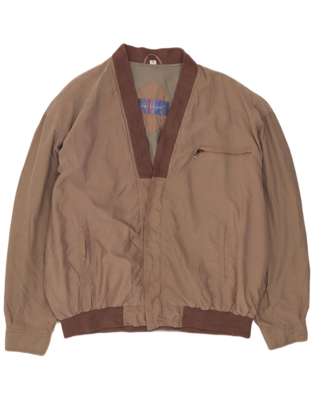 JEAN LEGALLI Herre Loose Fit Bomberjakke IT 54 2XL Grå Polyester