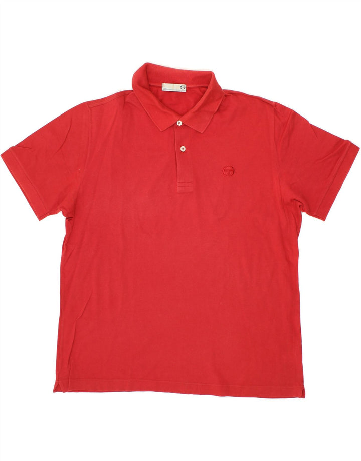SERGIO TACCHINI Mens Polo Shirt IT 50 Medium Red Cotton Vintage Sergio Tacchini and Second-Hand Sergio Tacchini from Messina Hembry 