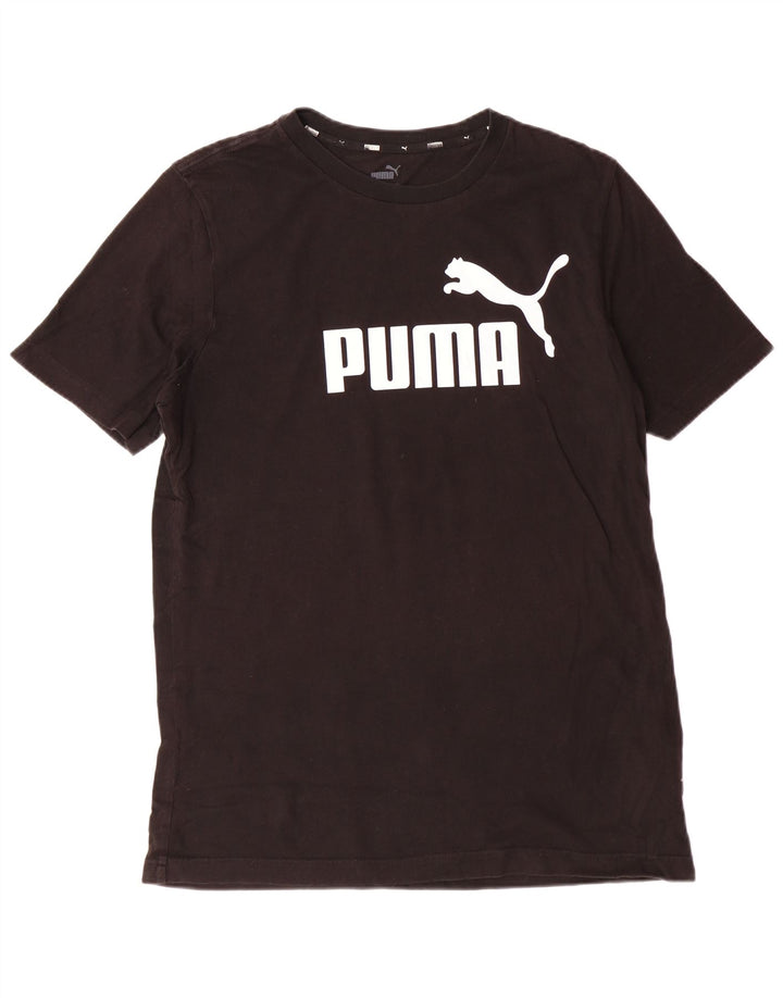 PUMA Grafisk T-shirt til mænd, medium sort bomuld