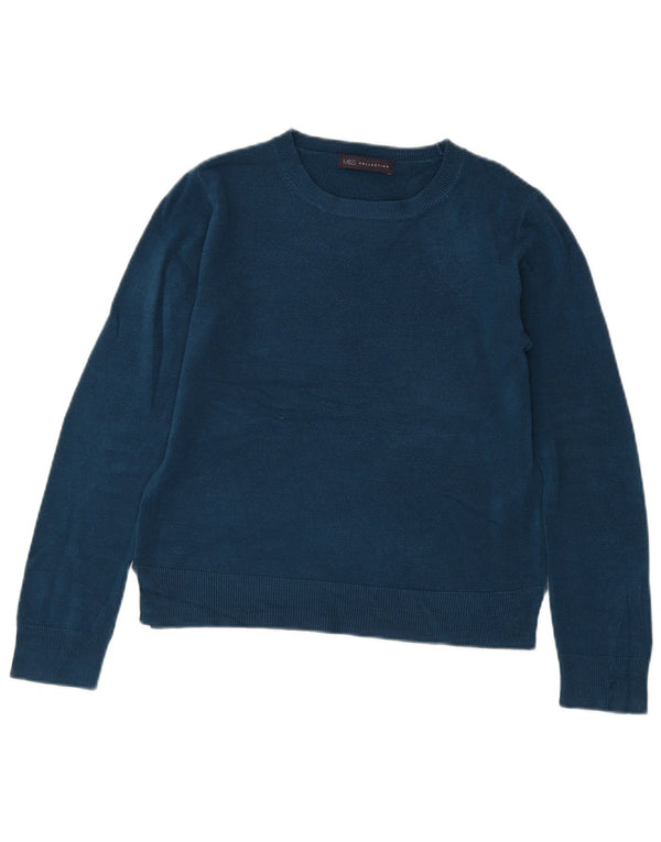 Marks & Spencer Dame Boat Neck Jumper Sweater UK 8 Small Blue Acryl
