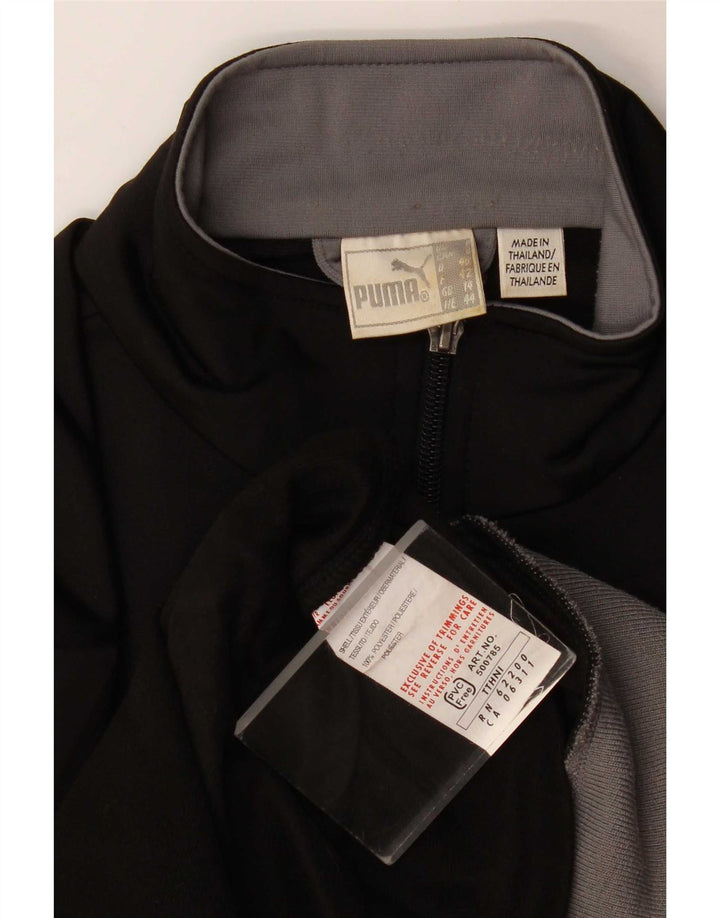 Puma træningsdragt topjakke til kvinder UK 14 Large Black Colourblock Polyester