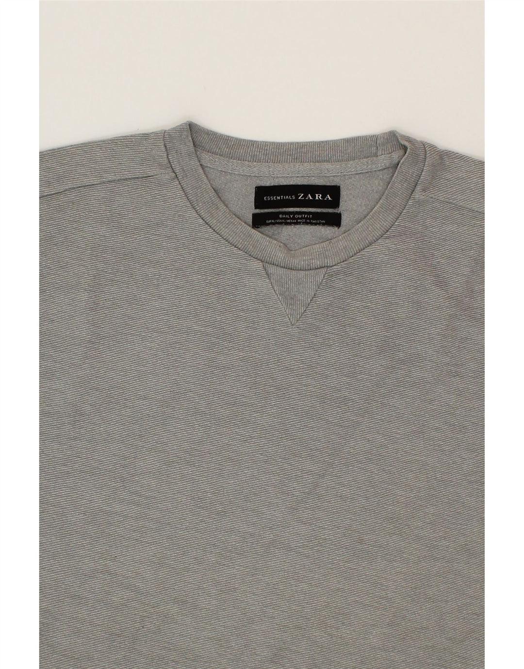 ZARA Mens Sweatshirt Jumper XL Grey Vintage Zara and Second-Hand Zara from Messina Hembry 