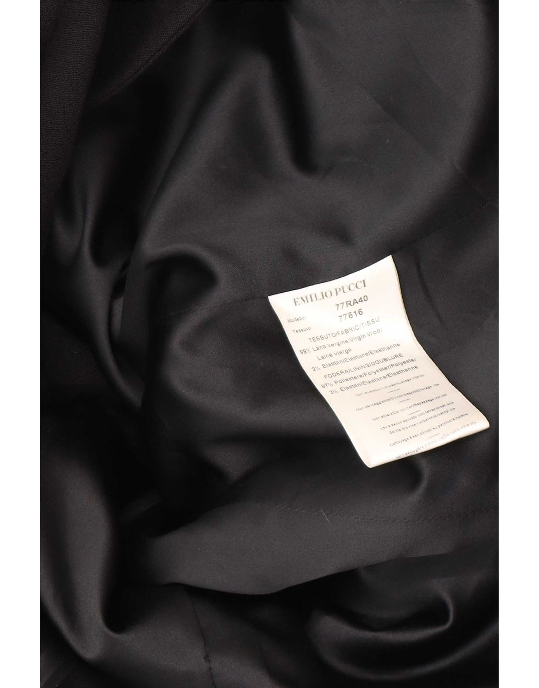 Emilio Pucci Dame Longline Blazer Jacket UK 14 Medium Black Virgin Wool