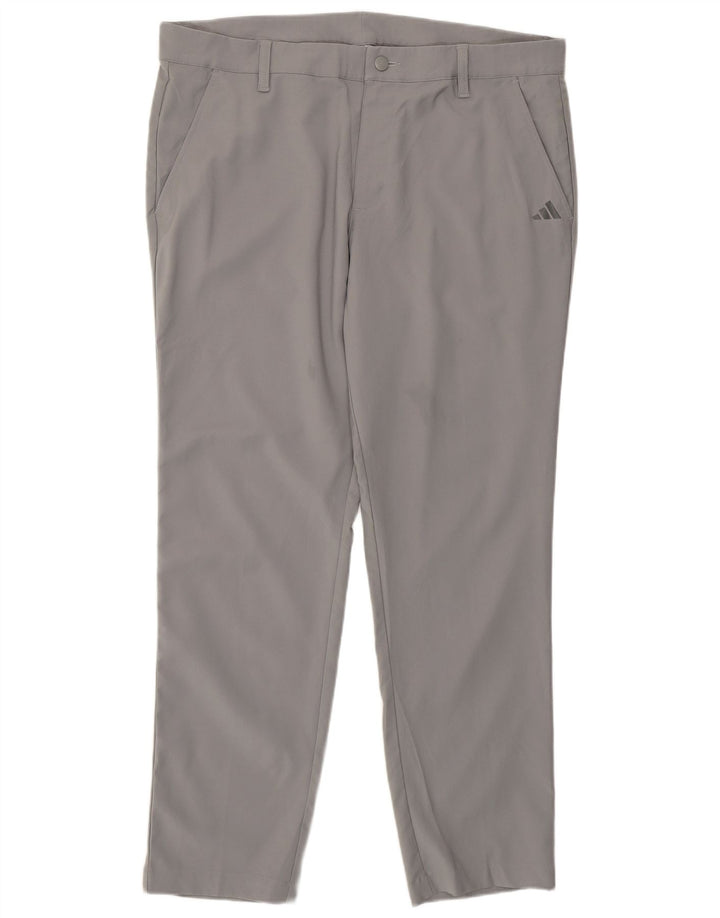 Adidas Herre Slim Chino Bukser W36 L30 Grå Polyester
